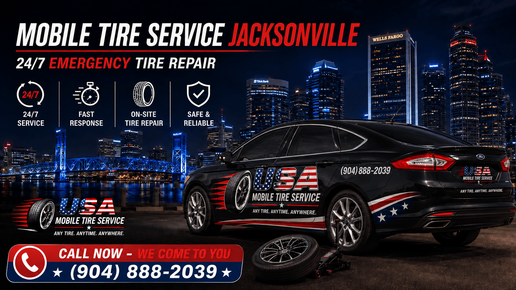 Mobile tire service banner
